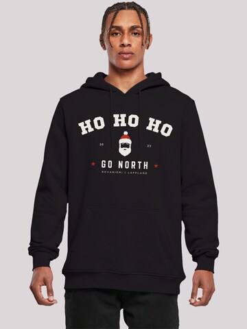 F4NT4STIC Sweatshirt 'Ho Ho Ho Santa Claus Weihnachten' in Black: front