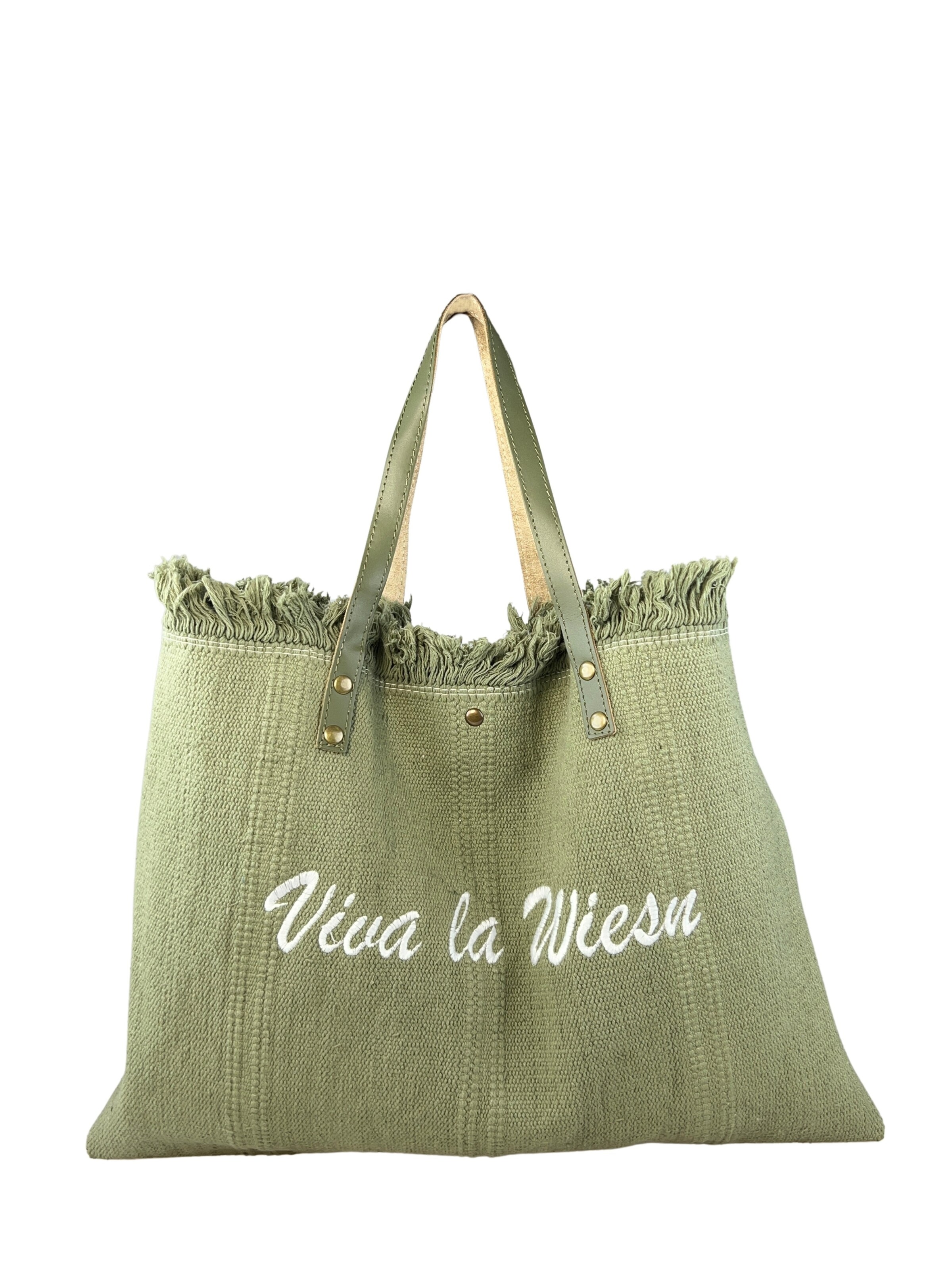 Allgäu Rebell Shoulder Bag 'Viva la Wiesn' in Green: front