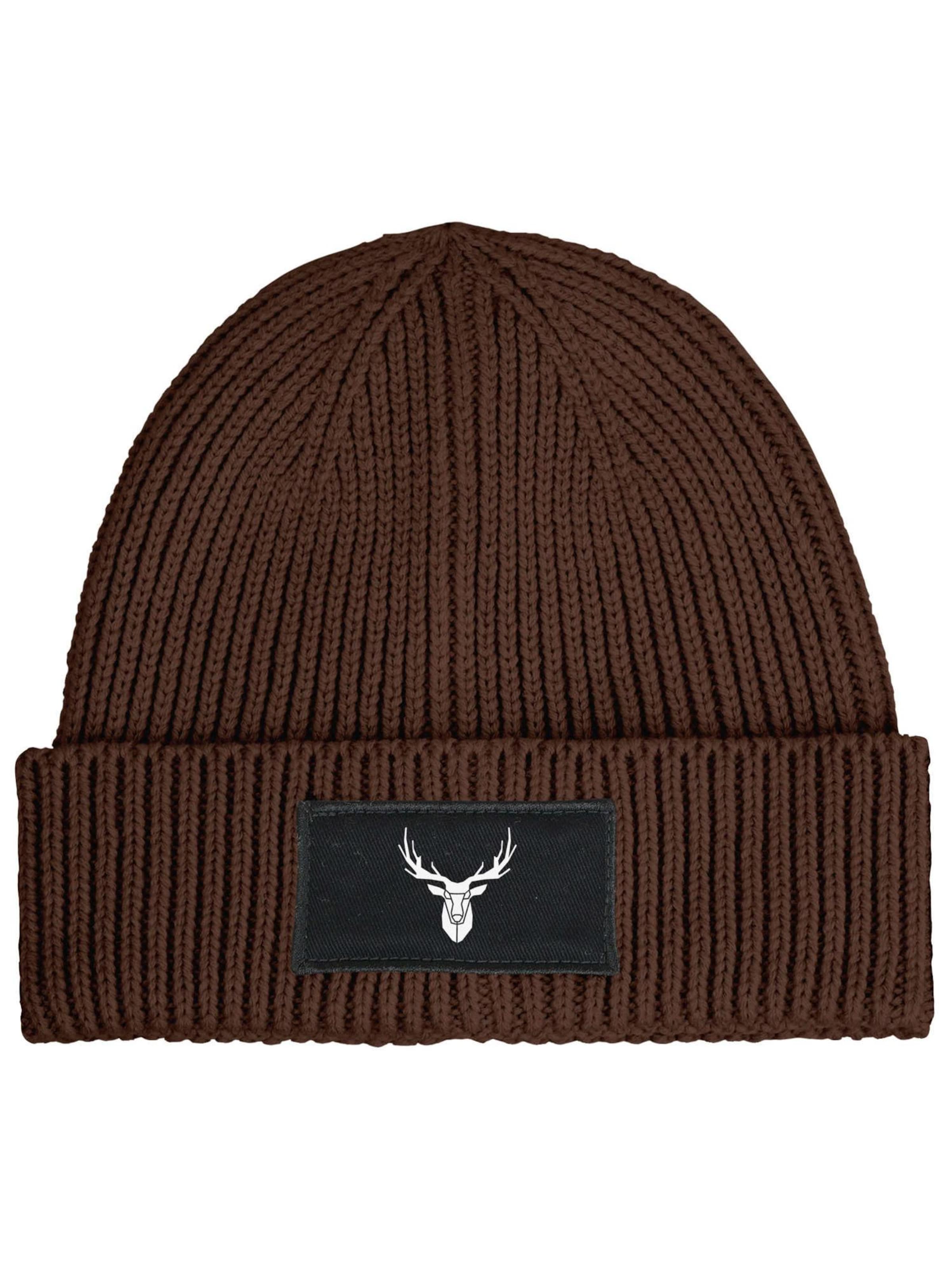 Neverless Beanie 'Hirschgeweih' in Brown: front