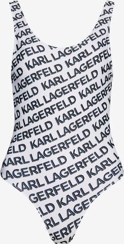 Karl Lagerfeld Купальник в Белый: спереди