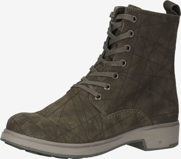 THINK! Lace-Up Ankle Boots in Green: front