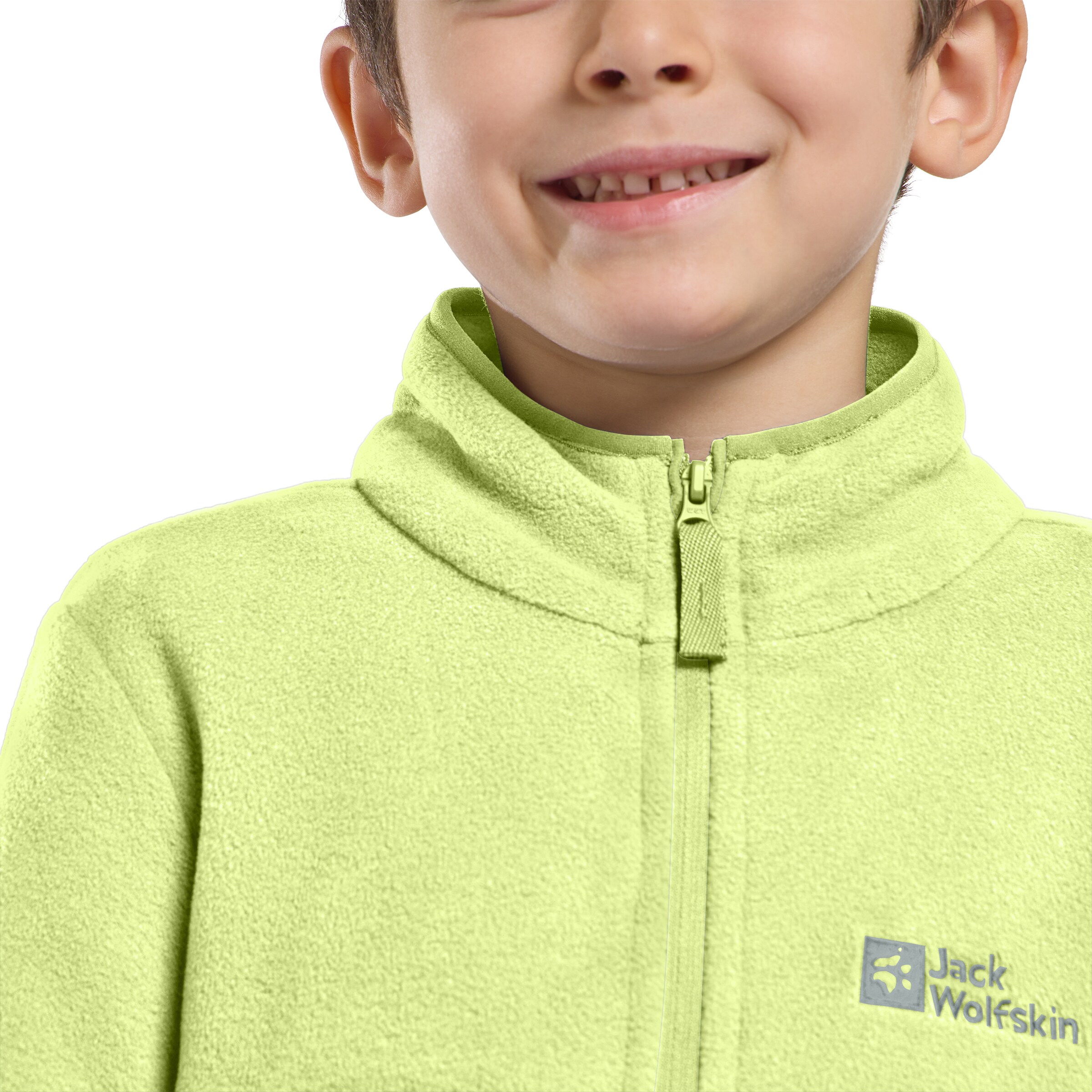 JACK WOLFSKIN Athletic Fleece Jacket 'Taunus' in Green