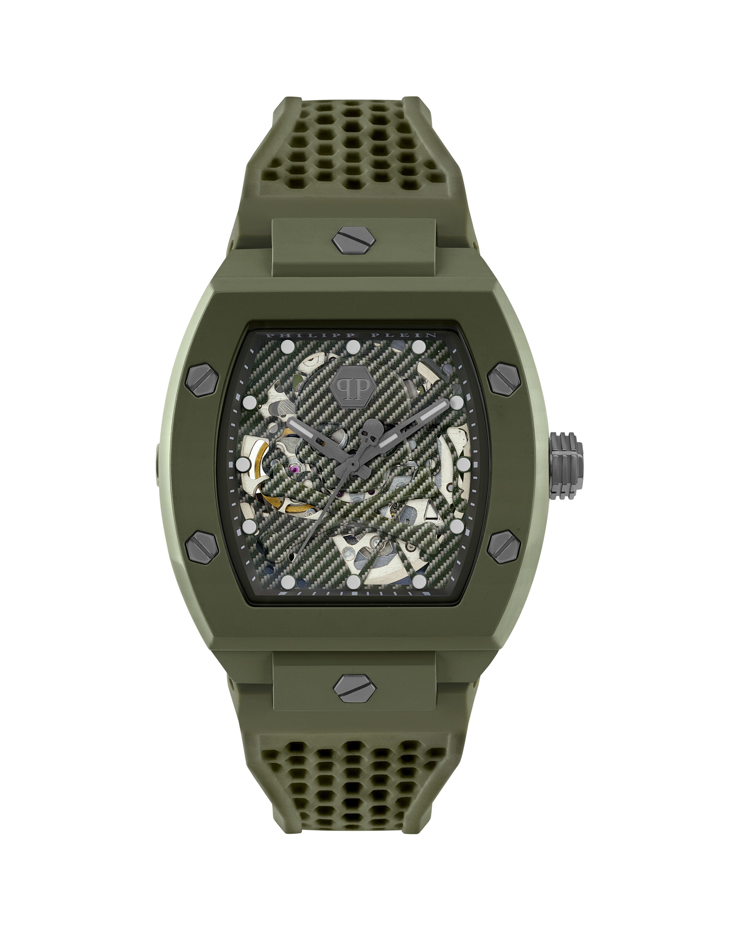 Philipp Plein - Reloj analógico 'The Skeleton' en verde: frente