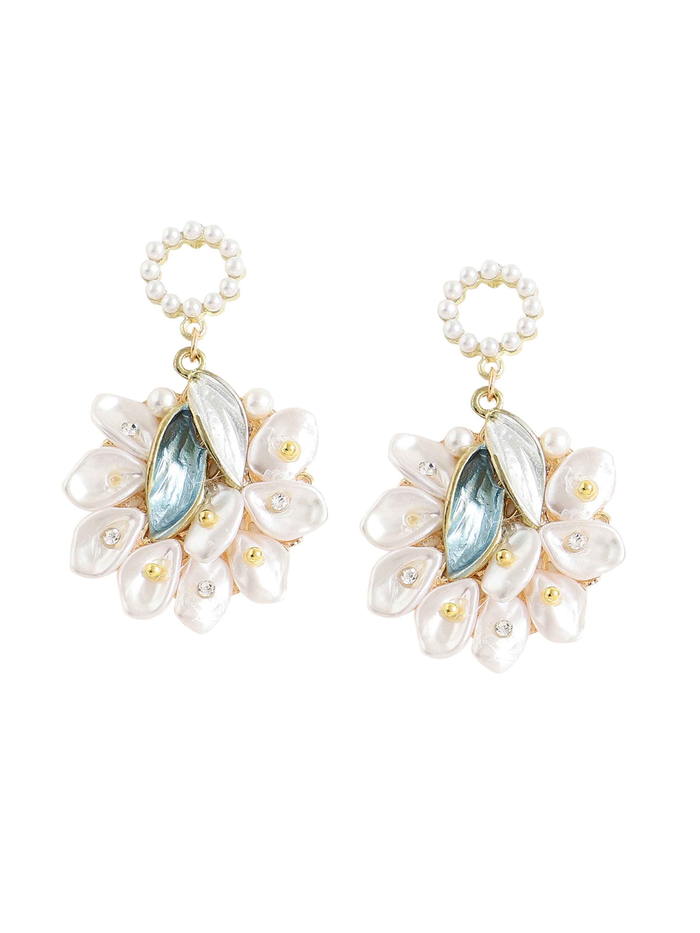 SOHI Kolczyki 'Reema' w kolorze biały: przód