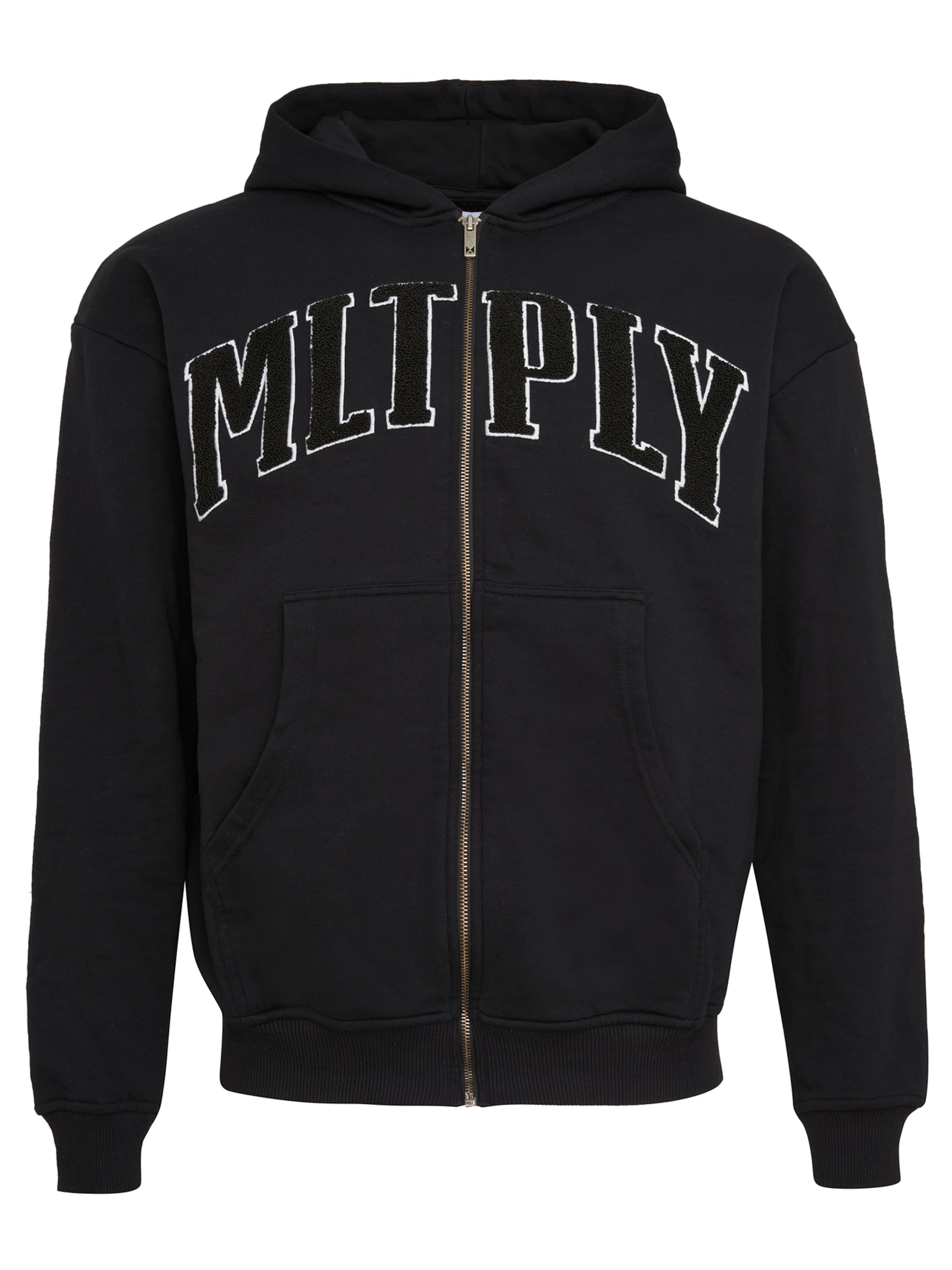 Multiply Apparel Ζακέτα φούτερ σε μαύρο / λευκό, Άποψη προϊόντος