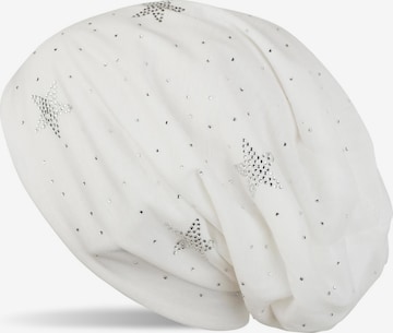 styleBREAKER Mütze 'Beanie mit Strass Sterne' in Weiß: Vorderseite