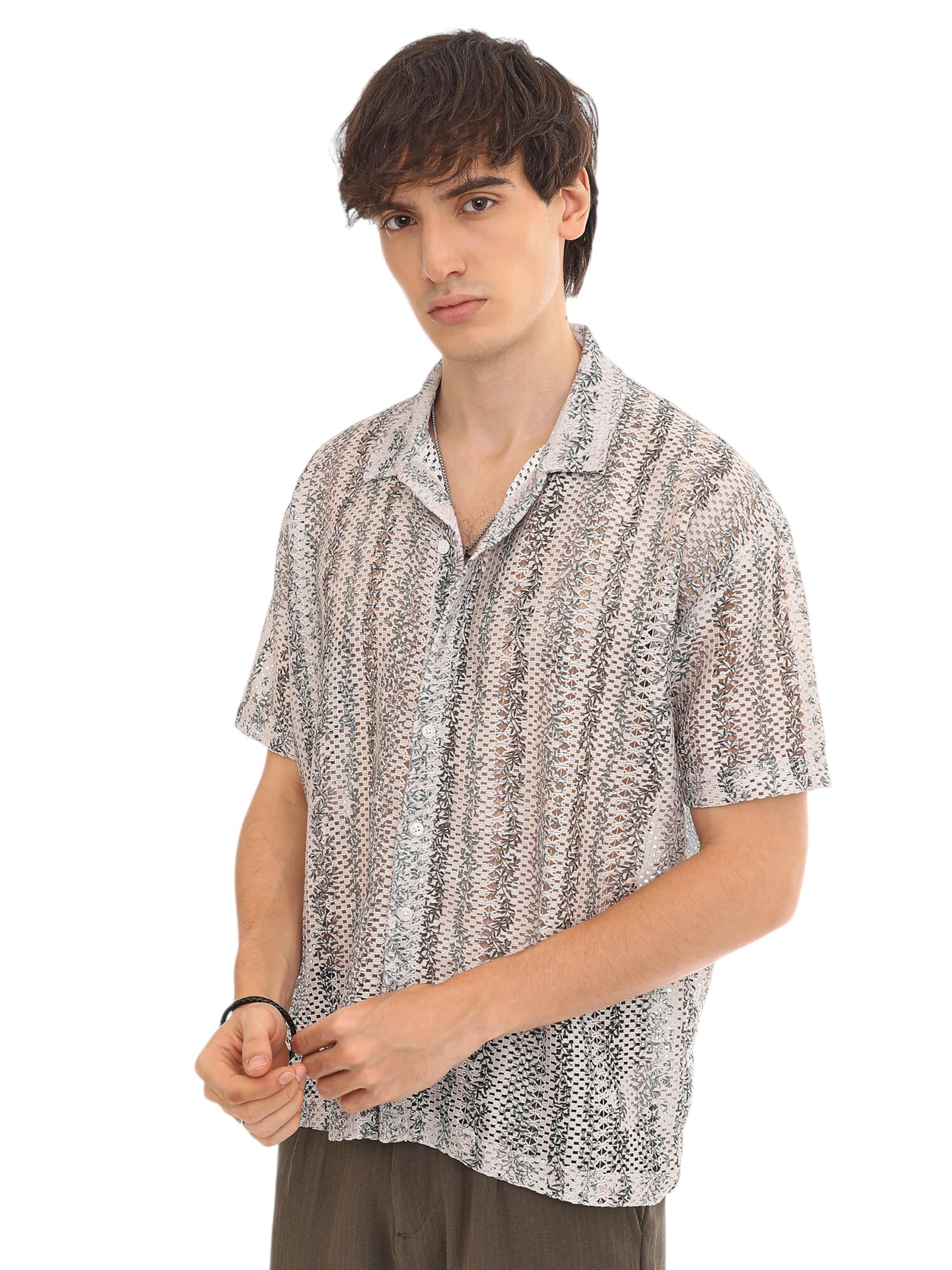 Campus Sutra Comfort Fit Риза 'Topsey' в бежово