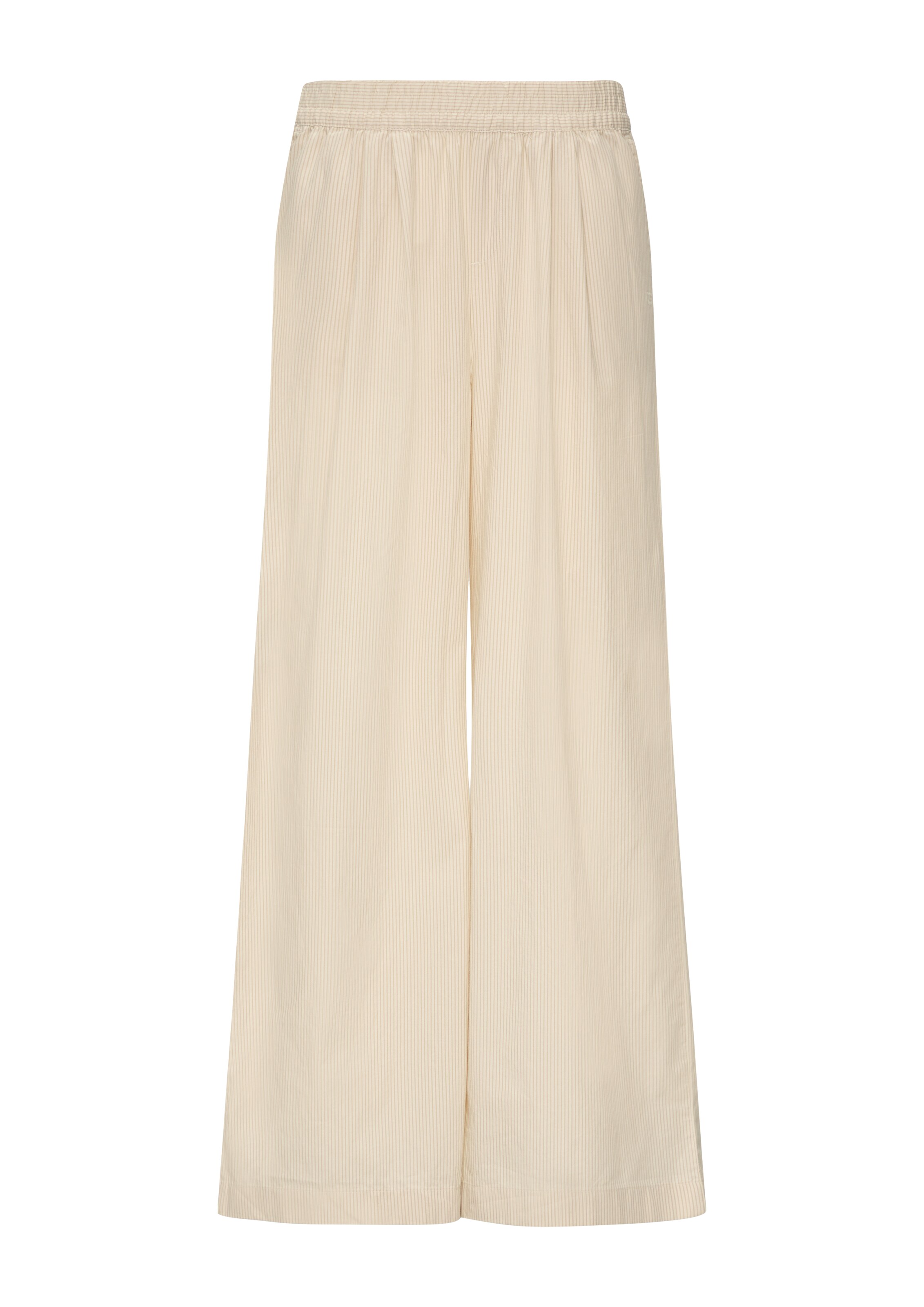QS Wide leg Pleat-Front Pants in Beige: front