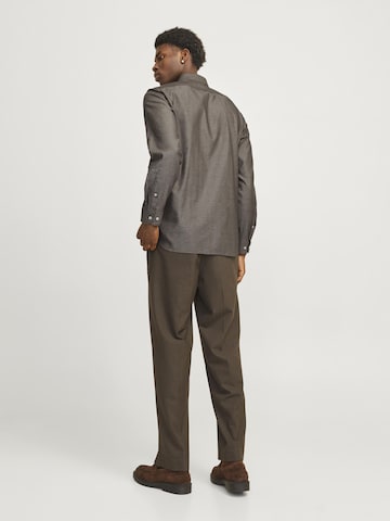 JACK & JONES Slim fit Button Up Shirt 'JPRBLAParker' in Grey