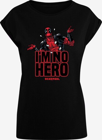 ABSOLUTE CULT Shirt 'Deadpool - I Am No Hero' in Black: front