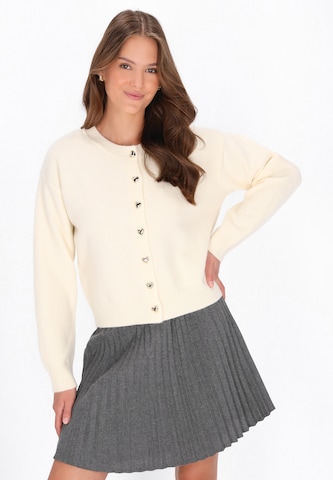 MYMO Knit cardigan in White: front