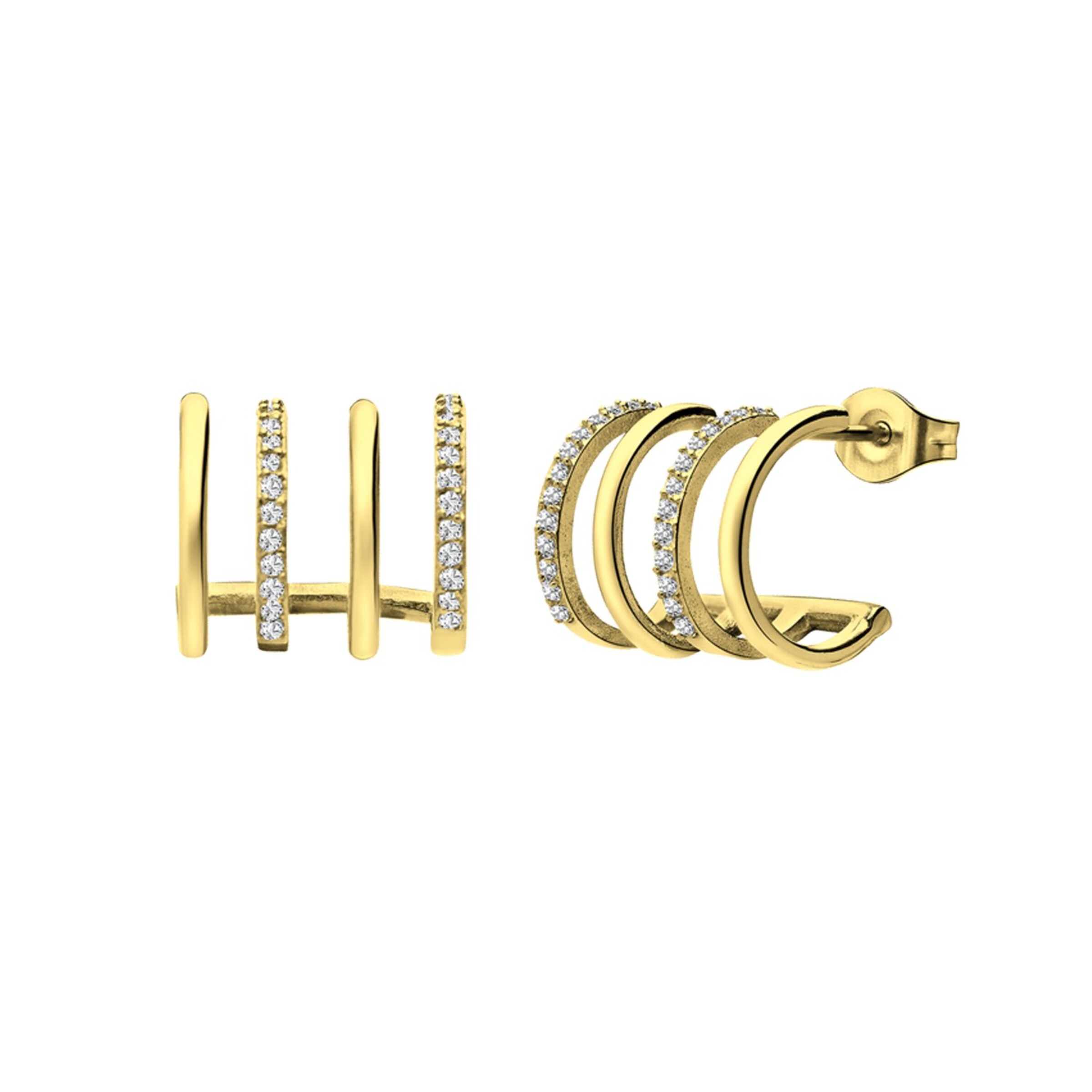 Boucles d'oreilles Lucardi en or : devant