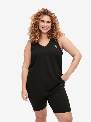 Active by Zizzi Sports Top 'ABASIC' in Black: front