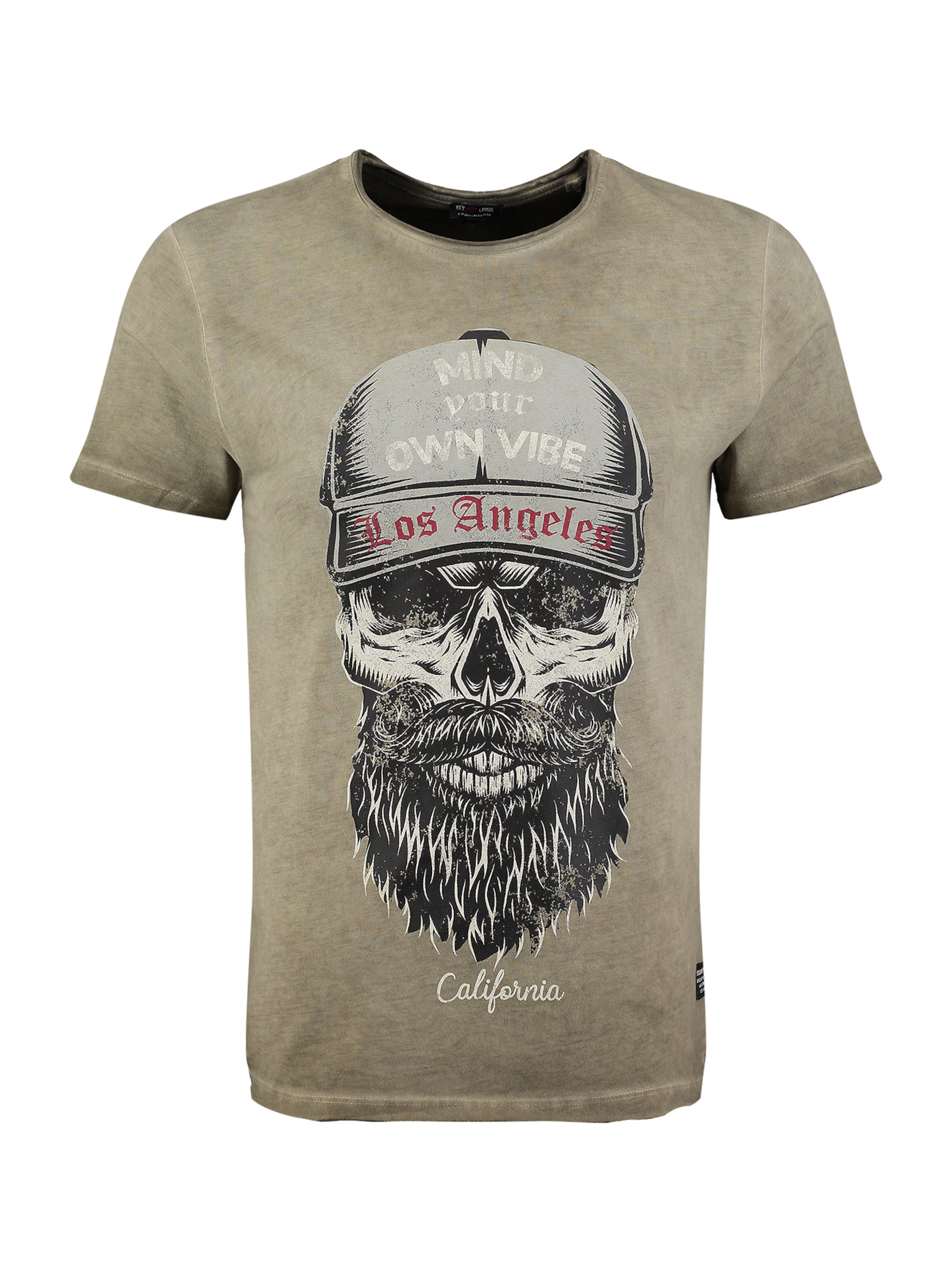 zaļš Key Largo T-Krekls 'BEARD': no priekšpuses