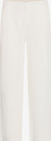 balta Casual Friday Laisvas Klostuotos kelnės 'CFAmundsen': priekis