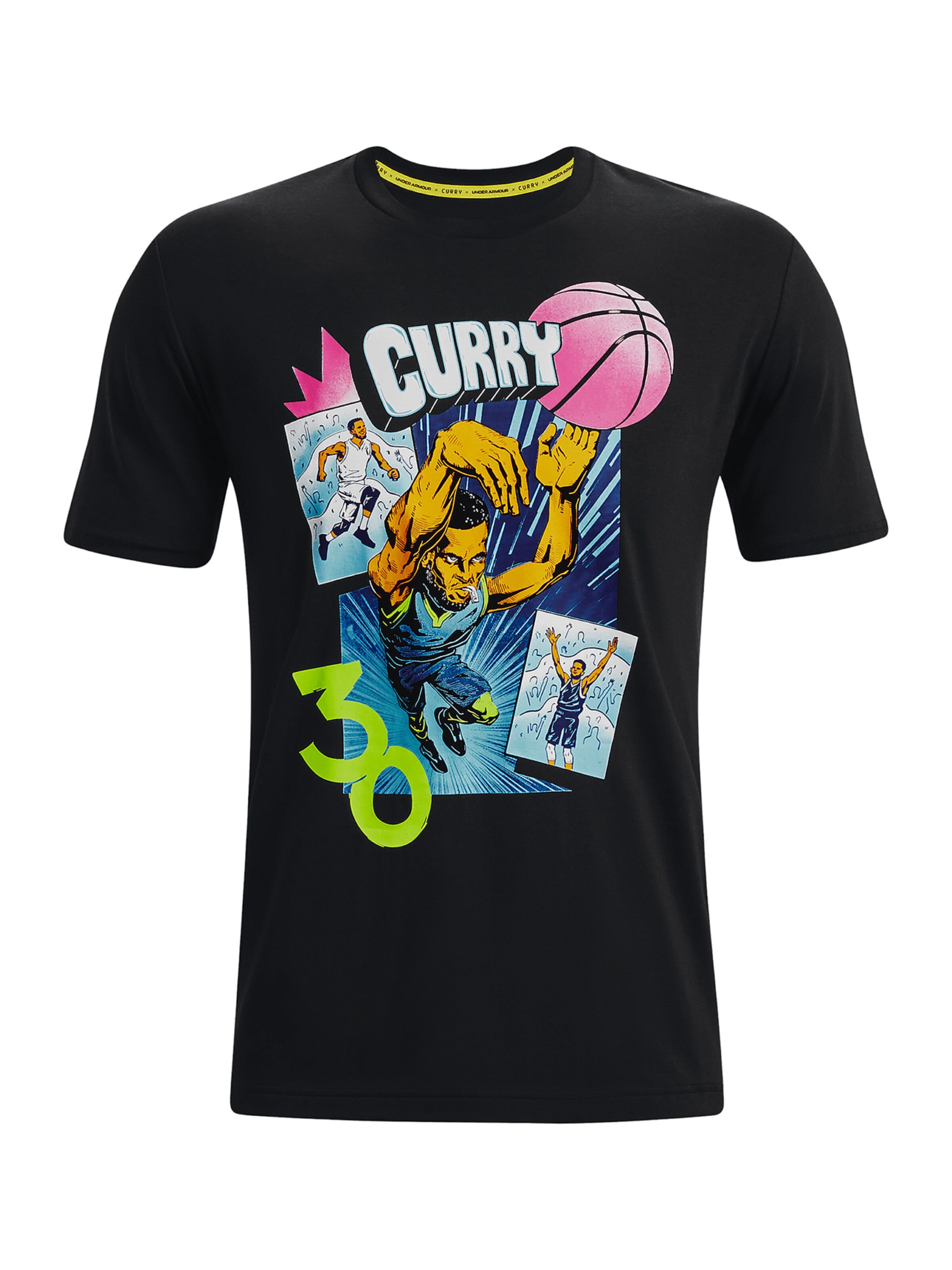 UNDER ARMOUR Funktionsshirt 'Comic Book' in blau / curry / pink / schwarz, Produktansicht