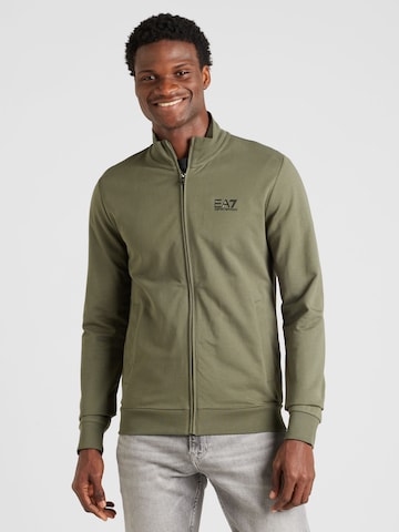 Veste de survêtement EA7 Emporio Armani en vert : devant