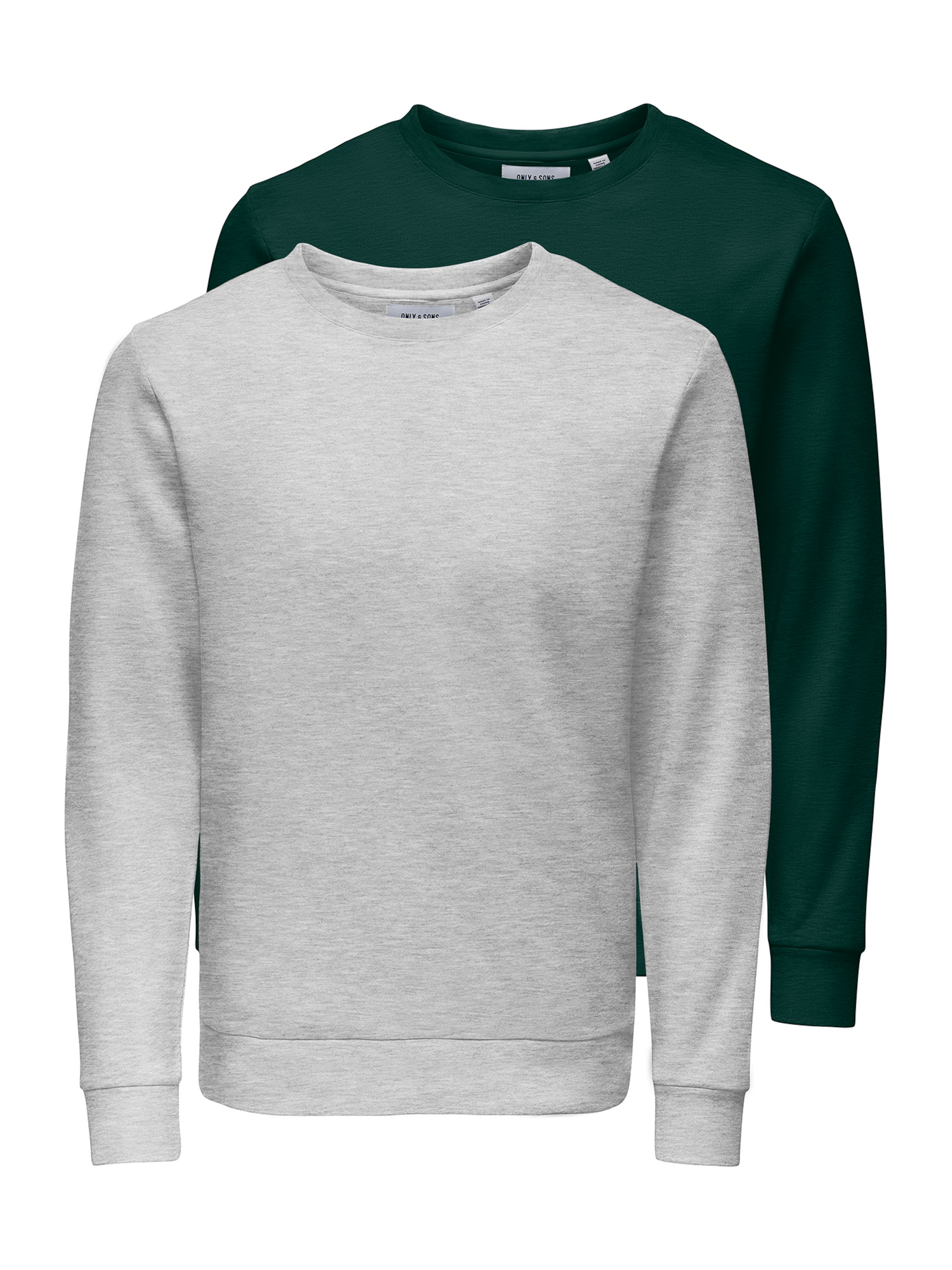 Sweat-shirt 'ONSCHASE' Only & Sons en gris : devant