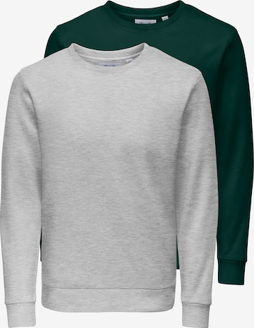 Sweat-shirt 'ONSCHASE' Only & Sons en gris : devant