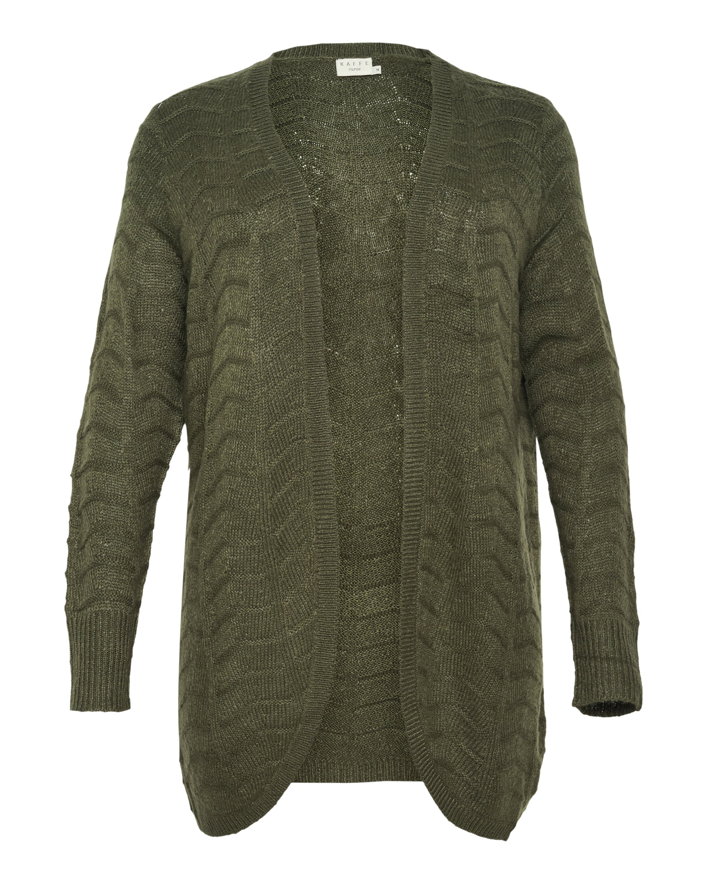 KAFFE CURVE Kardigan 'Emana' – zelená: přední strana