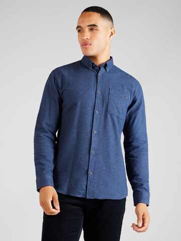 Coupe regular Chemise Lindbergh en bleu : devant