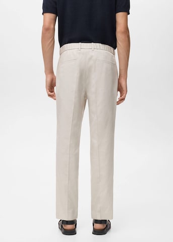 MANGO MAN Regular Pleated Pants 'Tyler' in Beige