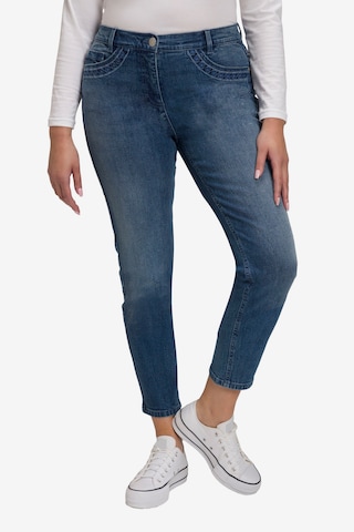 Coupe slim Jean Ulla Popken en bleu : devant