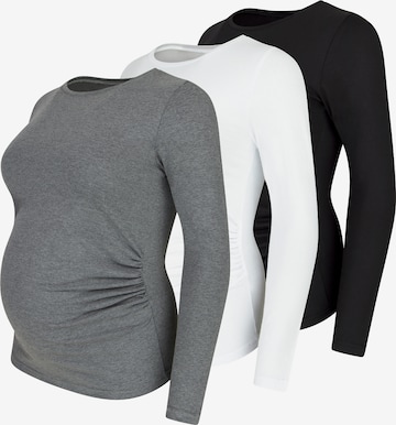 M.M.C. Shirt 'Langarm Basic Umstandsmode' in Grau: Vorderseite