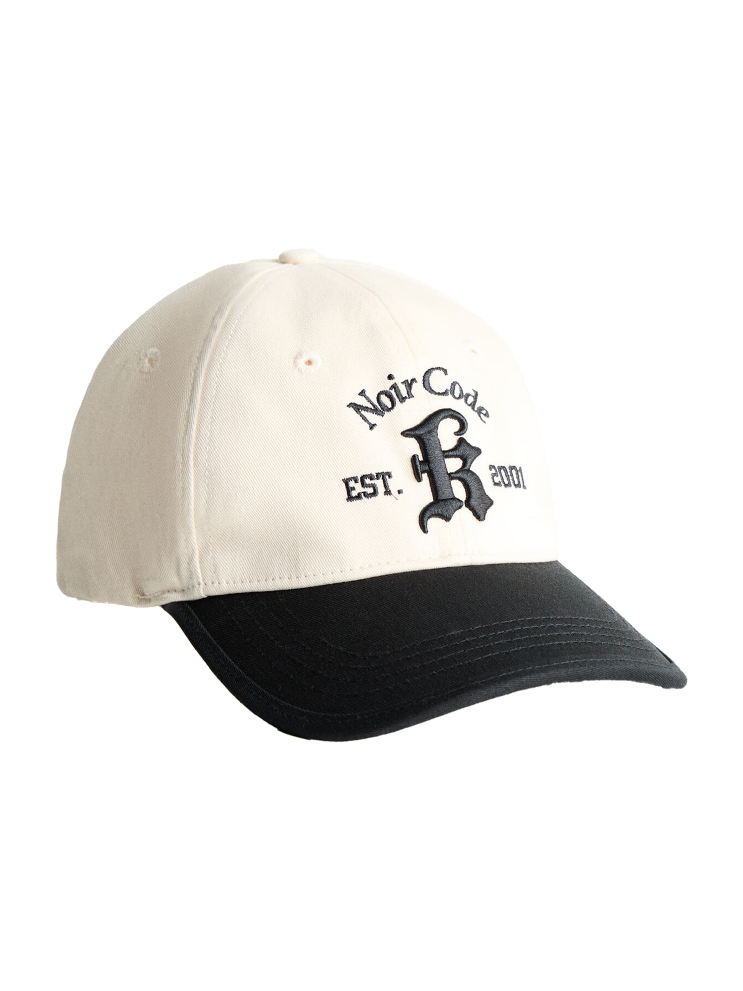 Bershka Cap 'NOIR CODE' in Ecru / Black, Item view