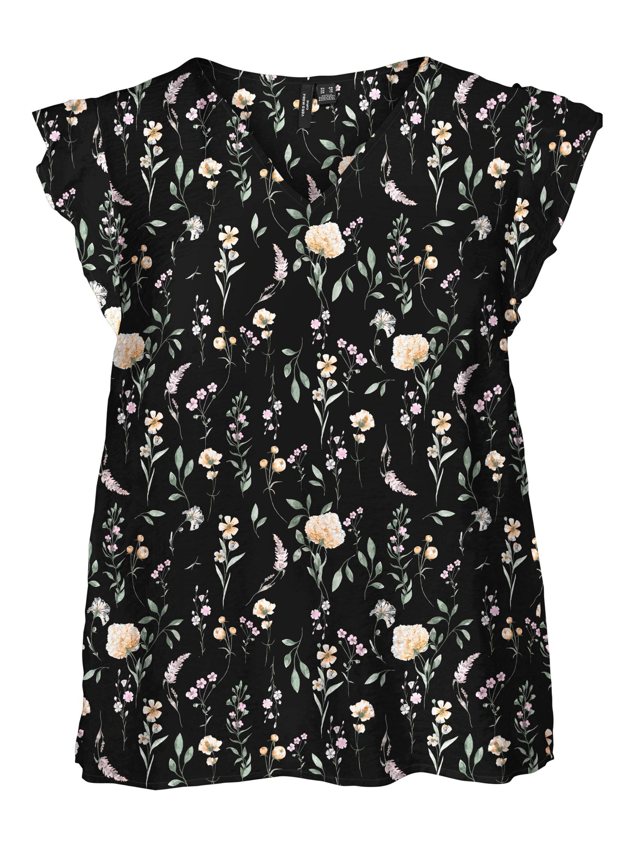 Vero Moda Curve Bluse 'VMCVera' i sort: forside