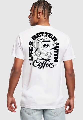 Mister Tee Футболка 'Better With Coffee' в Белый: спереди
