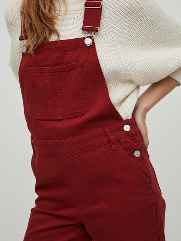 VILA Regular Jean Overalls 'KATTY' in Red