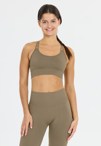 Athlecia Low Support Sport-BH 'Missori 2' in Braun: Vorderseite