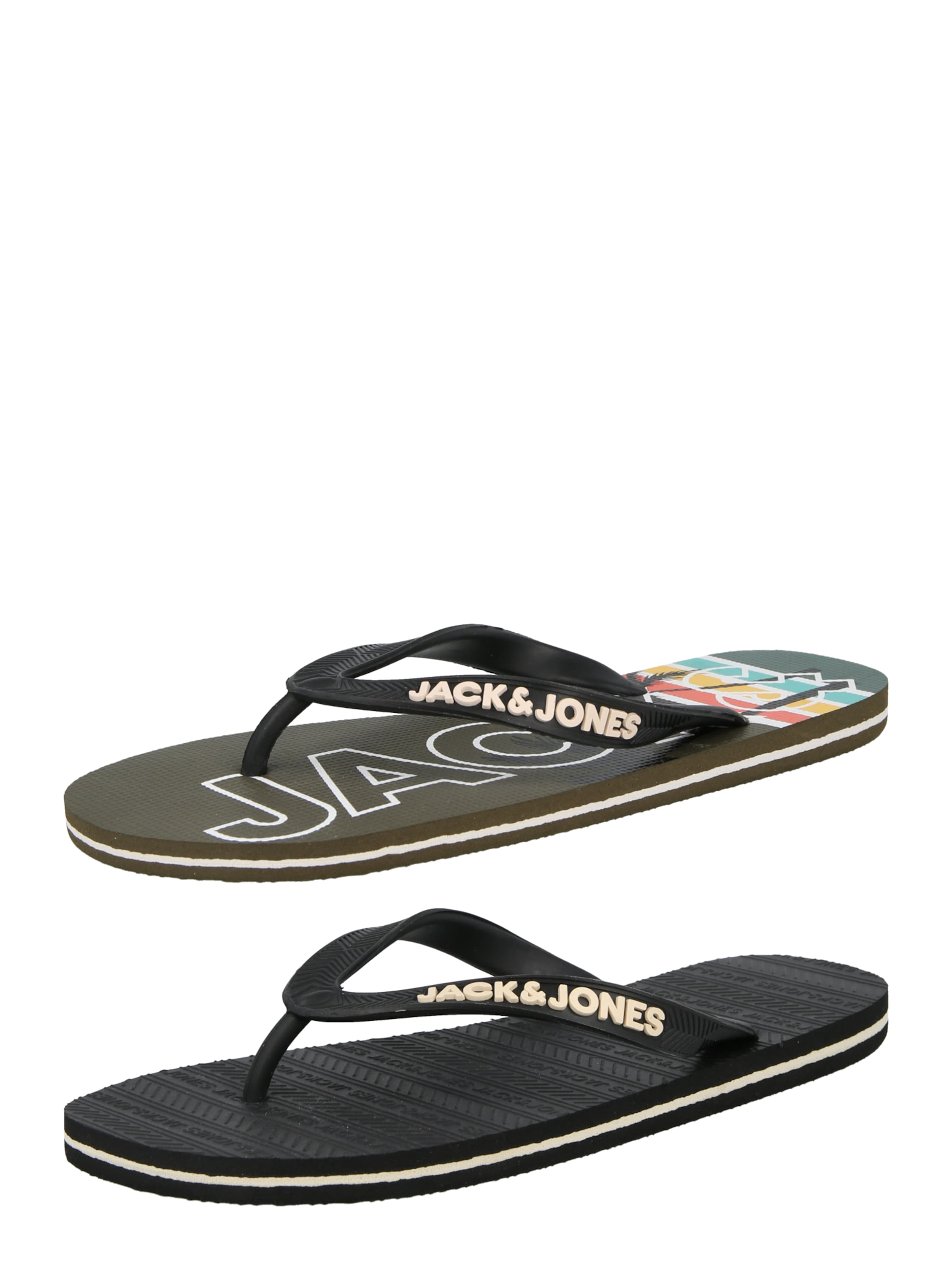 JACK & JONES T-Bar Sandals in Grey: front
