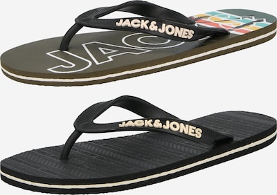 JACK & JONES Japanke veličine 40-41 u boja pijeska / antracit siva / maslinasta, Pregled proizvoda