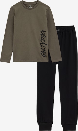 WE Fashion Pidžama set u maslinasta / crna, Pregled proizvoda