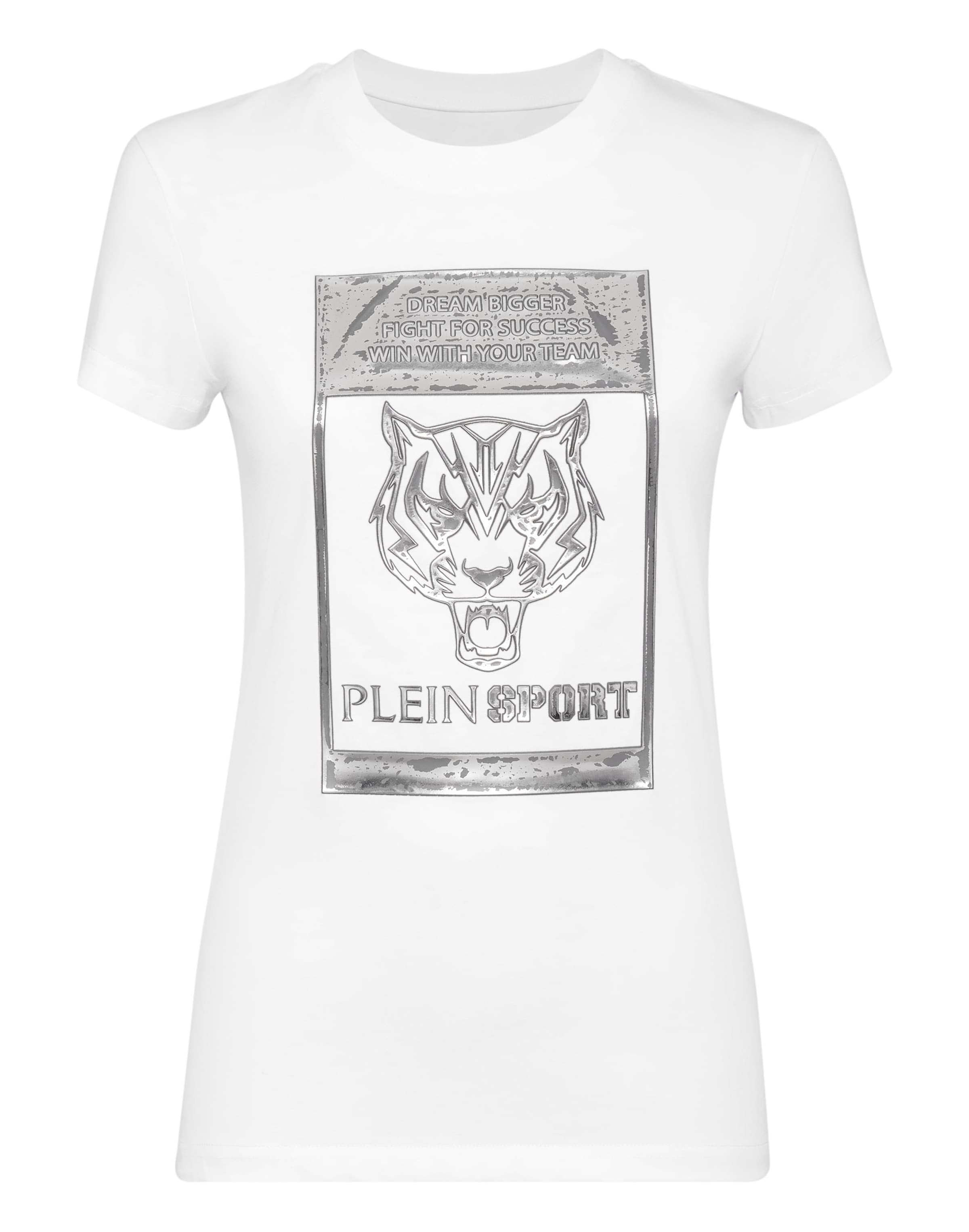 Plein Sport - Camisa 'Tiger' em branco: frente