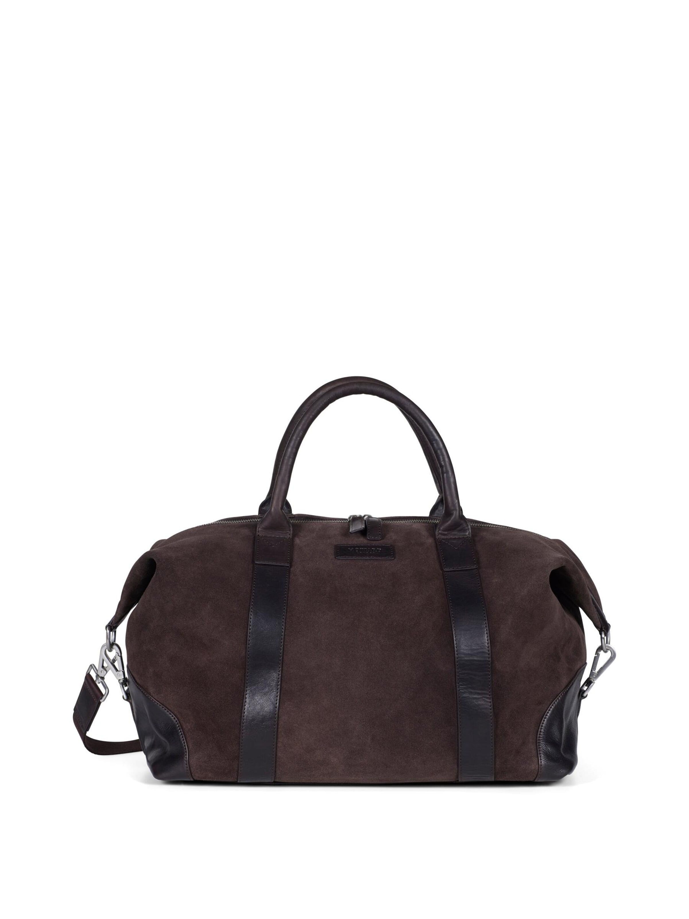 Sac week-end 'Weekend Bag Steven Suede Chocolate Brown' Howard London en marron : devant
