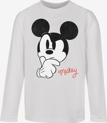 ABSOLUTE CULT Shirt 'Mickey Mouse - Distressed Ponder' in White: front