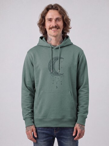 Felpa 'Mandala Moon' di Watapparel in verde: frontale