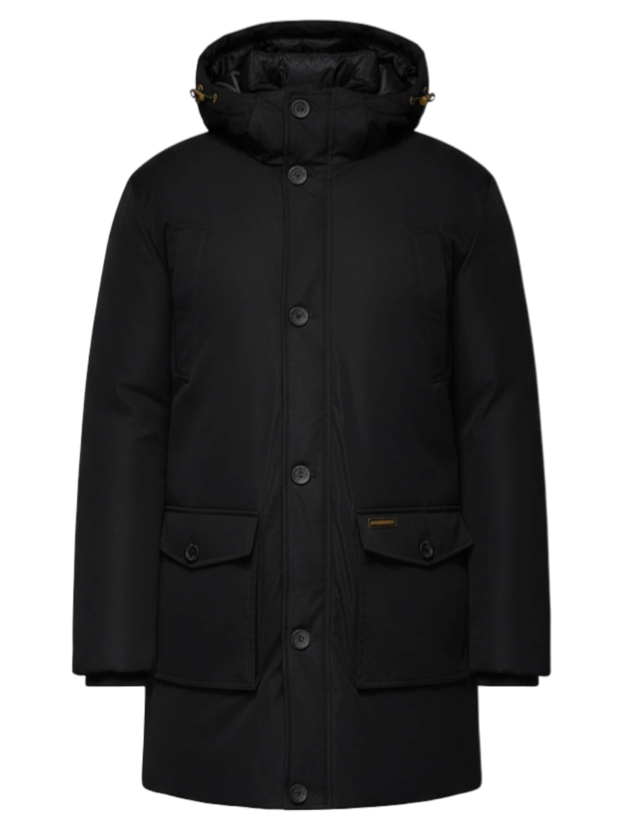 Ombre Winterjas 'OM-JAPJ-0287' in Zwart: voorkant