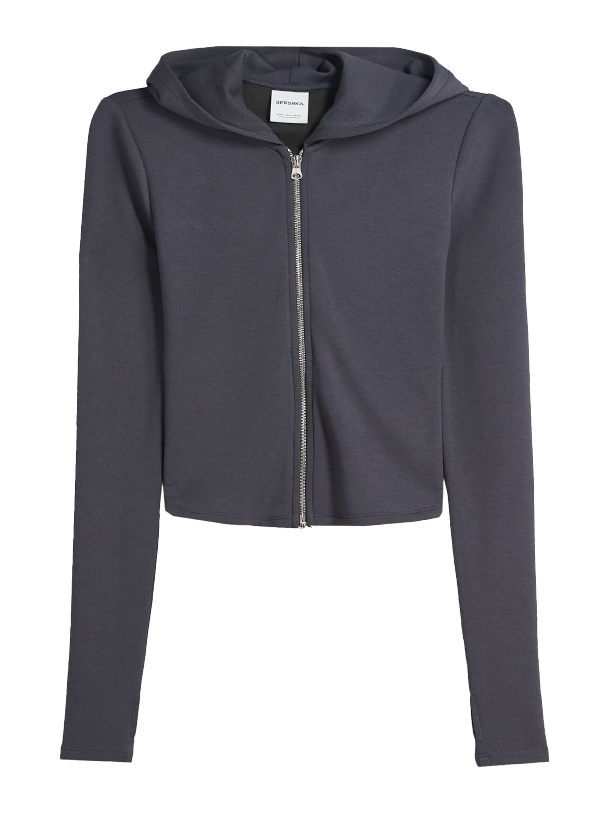 Bershka Sweatjacke in Grau: Vorderseite