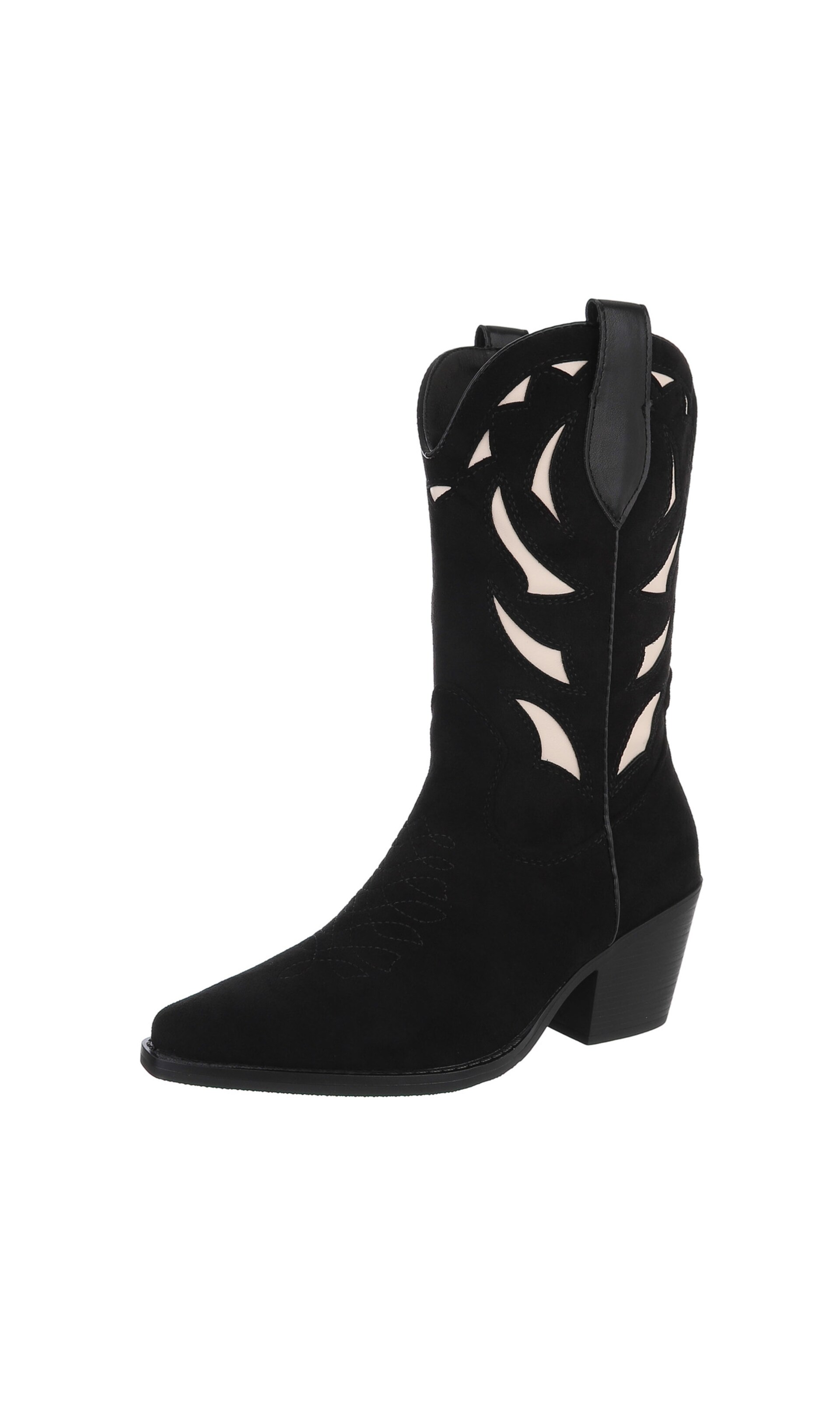 Ital-Design Cowboy Boots in Black: front