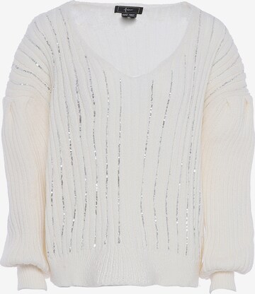 Pullover di faina in bianco: frontale