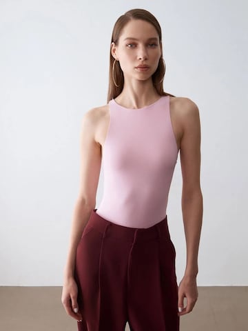 Dilvin - Blusa body em rosa: frente