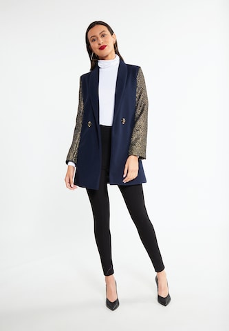 faina - Sobretudo meia-estação em azul