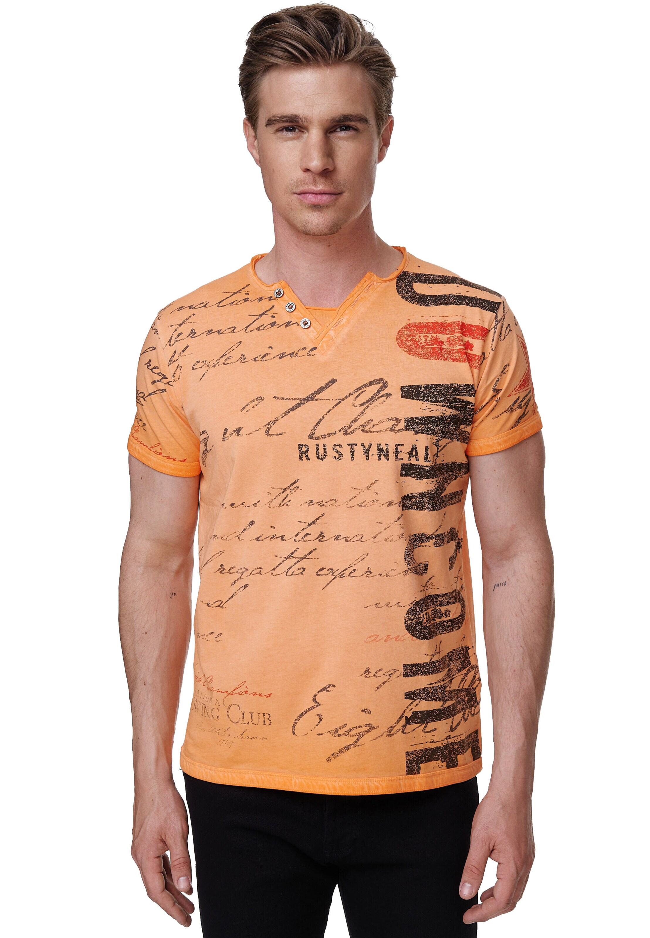 Rusty Neal Shirt in Oranje: voorkant