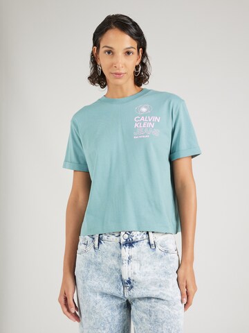 T-shirt Calvin Klein Jeans en bleu : devant