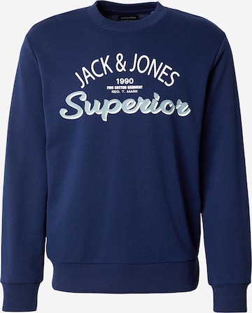 JACK & JONES Collegepaita 'JWHMILO' värissä sininen: etupuoli