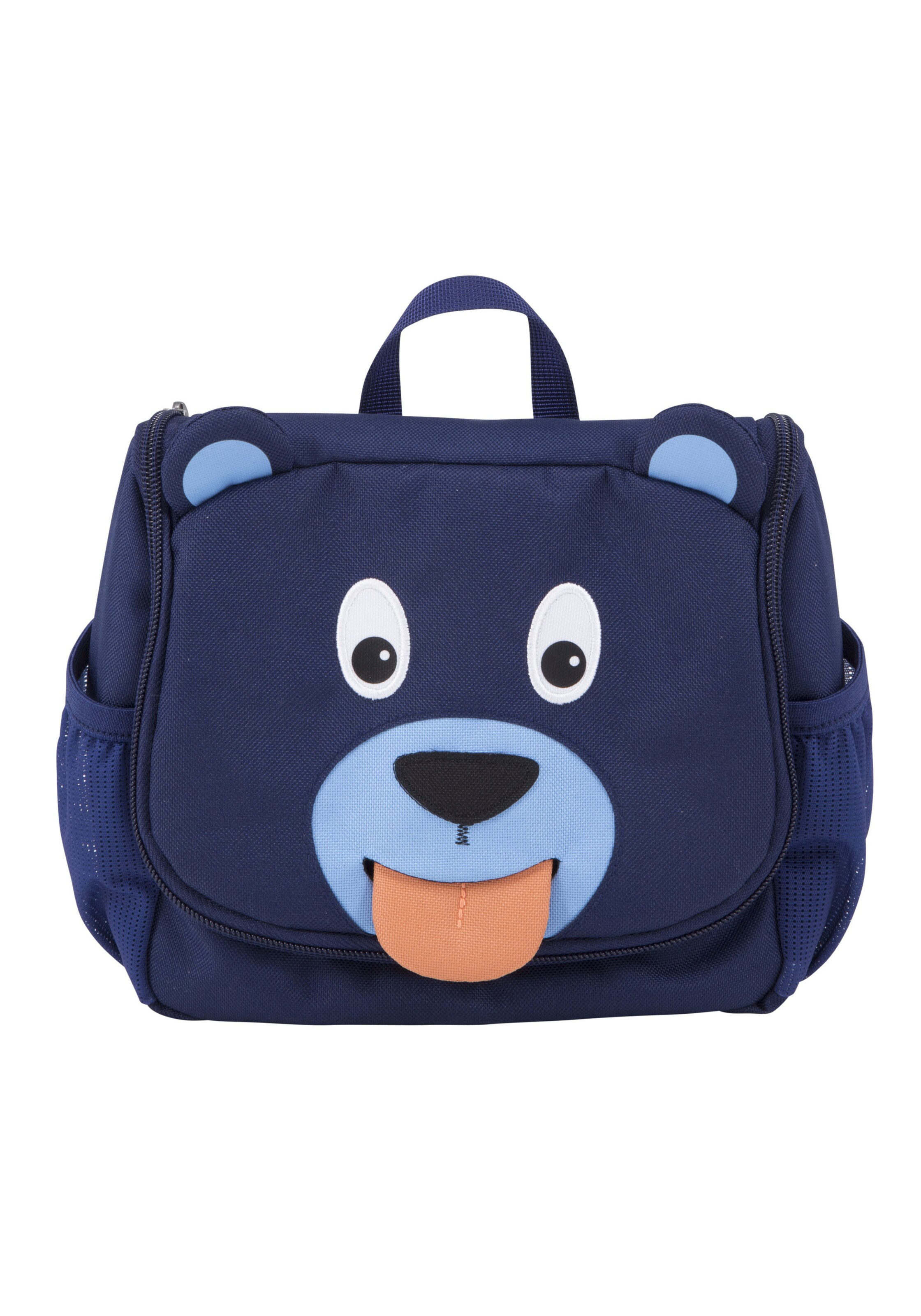 Affenzahn Kulturtasche 'Bär' in Blau: Vorderseite